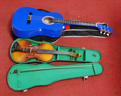 Lot 78 - A students violin, in hard carry case;...