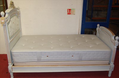 Lot 1119 - A French circa 1900 grey painted single lit-en-...