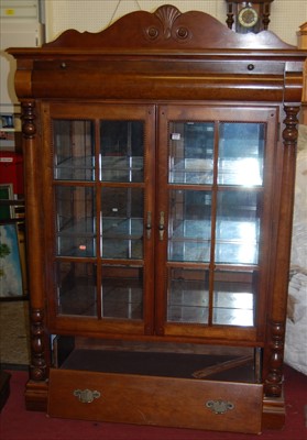 Lot 1136 - A reproduction cherry-wood ledgeback double...