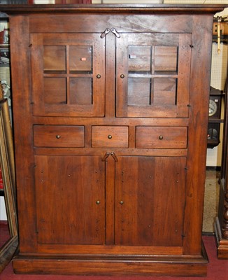 Lot 1137 - A contemporary joined and stained hardwood...
