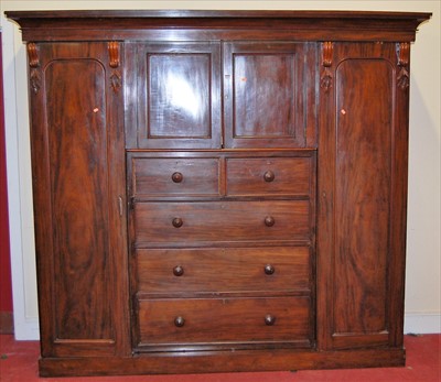 Lot 1152 - A Victorian mahogany gentleman's wardrobe, the...