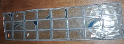 Lot 1157 - Two lead glazed window panels, each 105 x 27cm