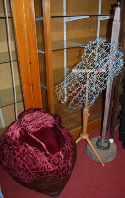 Lot 1162 - A stained wood Art Deco style standard lamp;...