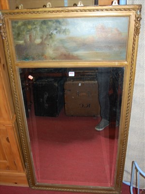 Lot 1164 - A gilt framed French bevelled rectangular wall...