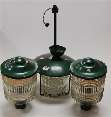 Lot 91 - A modern green enamelled outside hanging...