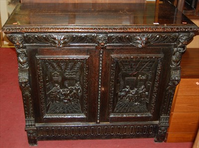Lot 1182 - A late 19th century Belgian ebonised and...