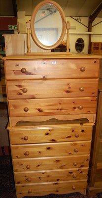 Lot 1200 - A contemporary pine and laminate chest of five...