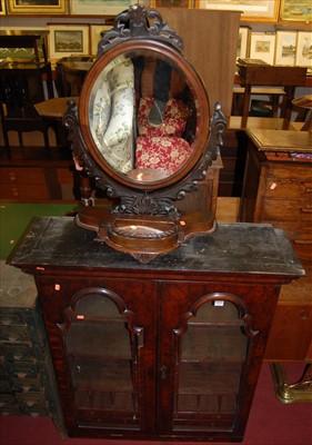 Lot 1221 - An 18th century figured walnut double door...