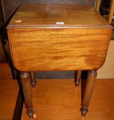 Lot 1230 - A Victorian mahogany round cornered dropflap...