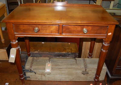 Lot 1233 - A Victorian mahogany round cornered ledgeback...