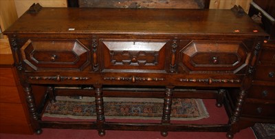 Lot 1235 - A Jacobean style joined and geometric moulded...