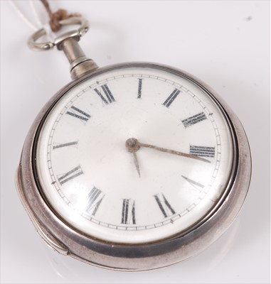 Lot 337 - A George III gents silver pair cased pocket...