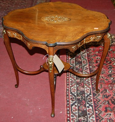 Lot 1243 - A circa 1900 rosewood, floral satinwood, ivory...