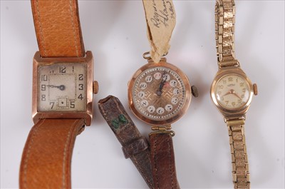 Lot 349 - An Art Deco gents 9ct gold cased mechanical...