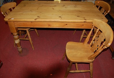 Lot 1252 - A modern pine round cornered farmhouse style...