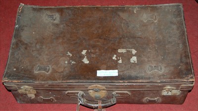 Lot 1254 - An early 20th century stitched tan leather...