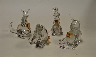 Lot 174 - Four Lennox Winnie the Pooh & Friends crystal...