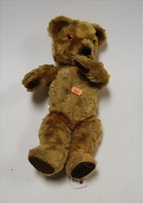 Lot 175 - A blond mohair teddy-bear, having centre...