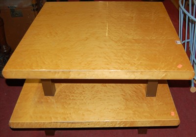 Lot 1259 - A pair of contemporary birds-eye maple low...