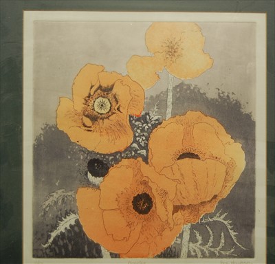 Lot 1026 - Sue Henderson- Poppies - pencil signed...
