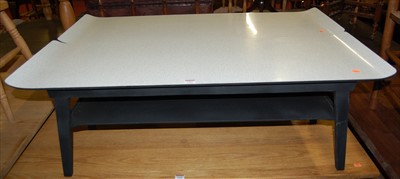 Lot 1267 - A pair of formica topped and black painted low...