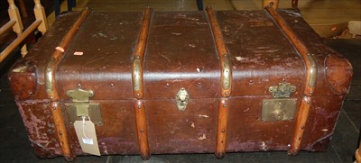 Lot 1276 - An early 20th century stained canvas, wooden...