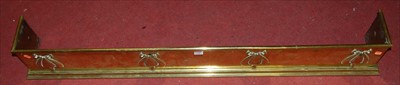 Lot 1280 - An Edwardian brass kerb fender, w.137cm