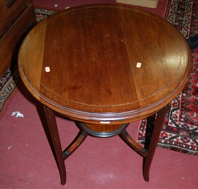 Lot 1286 - An Edwardian mahogany and chequer strung...