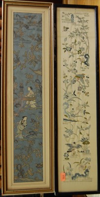 Lot 1046 - Early 20th century framed Japanese silkwork...