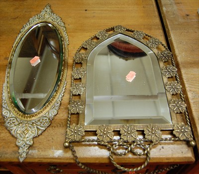 Lot 1047 - A late Victorian heavy brass framed and...
