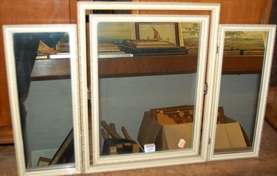 Lot 1050 - A gilt framed triptych dressing table mirror,...