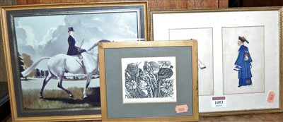 Lot 1053 - A framed pair of Chinese watercolour studies...