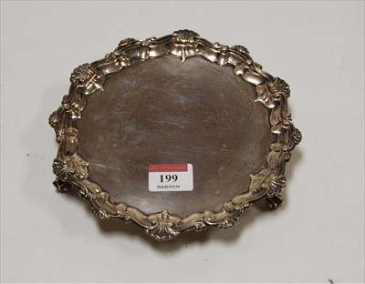 Lot 199 - A George V silver card waiter, having raised...