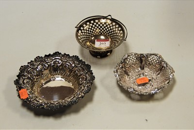 Lot 203 - A late Victorian silver bonbon dish, of shaped...