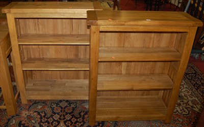 Lot 1290 - A pair of contemporary joined light oak...
