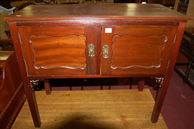 Lot 1293 - An Edwardian stained walnut double door side...