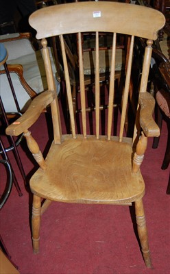 Lot 1317 - An early 20th century elm and beech stick back...