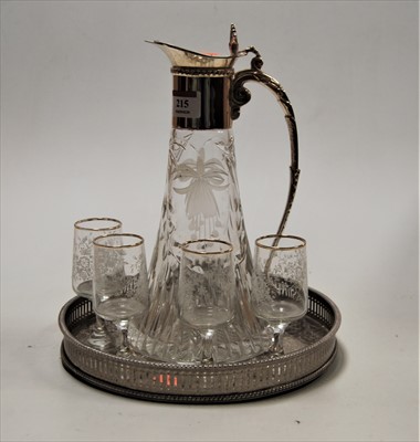 Lot 215 - A modern claret jug, having a cut and etched...