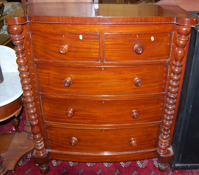 Lot 1343 - A Victorian Scottish mahogany bowfront chest...