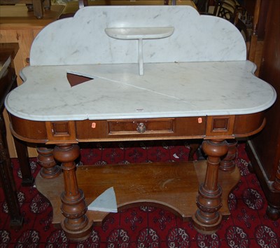 Lot 1345 - A mid-Victorian mahogany white marble topped...