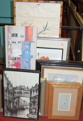 Lot 1073 - Assorted contemporary pictures and prints, to...