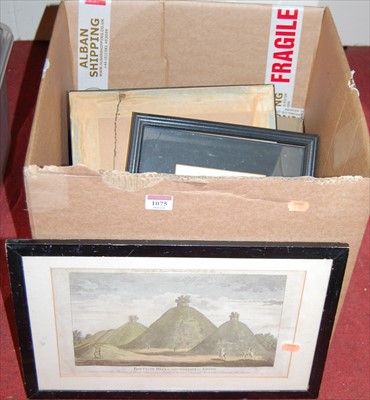 Lot 1075 - Assorted prints, to include topographical...