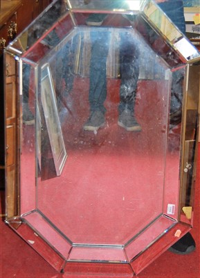 Lot 1084 - A modern mirror glass framed wall mirror, of...