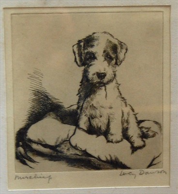 Lot 1093 - Lucy Dawson (1867-1954) - Mischief, etching,...