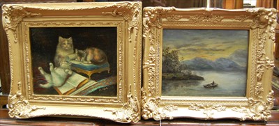 Lot 1097 - After Mêne - Cat study, oil on canvas, bears...