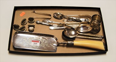 Lot 269 - A small collection of miscellaneous silver and...