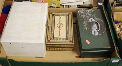 Lot 379 - A jewellery box and contents, to include...
