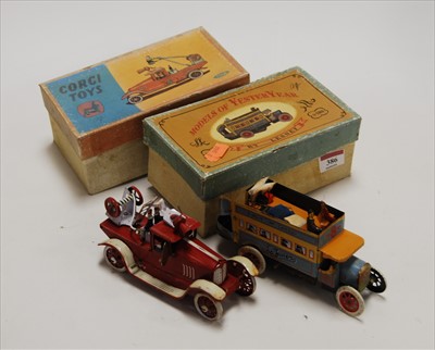 Lot 386 - A Corgi model 1008 tinplate fire engine;...