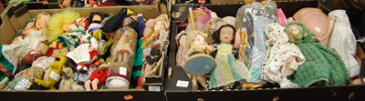 Lot 439 - Four boxes of miscellaneous dolls and doll...