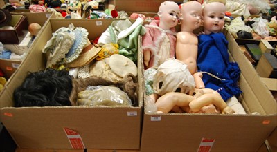 Lot 444 - Simon & Halbig bisque head doll lacking eyes...
